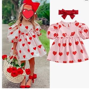 Pat Pat Valentine’s heart toddler girl dress 4T